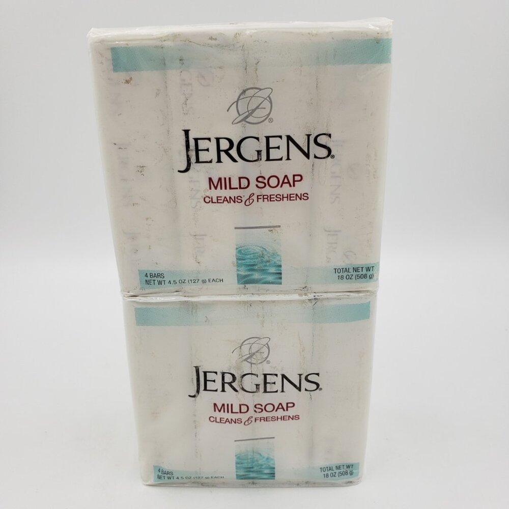 Jergens Mild Soap Cleans & Freshens (4) 4.5 Oz Bars Per Package - Lot of 2*